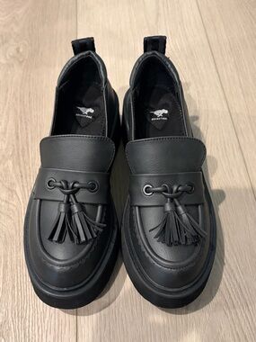 New Black Platform Tassel Loafers